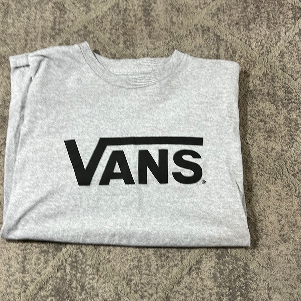Mens small, vans, durable material, soft light grey